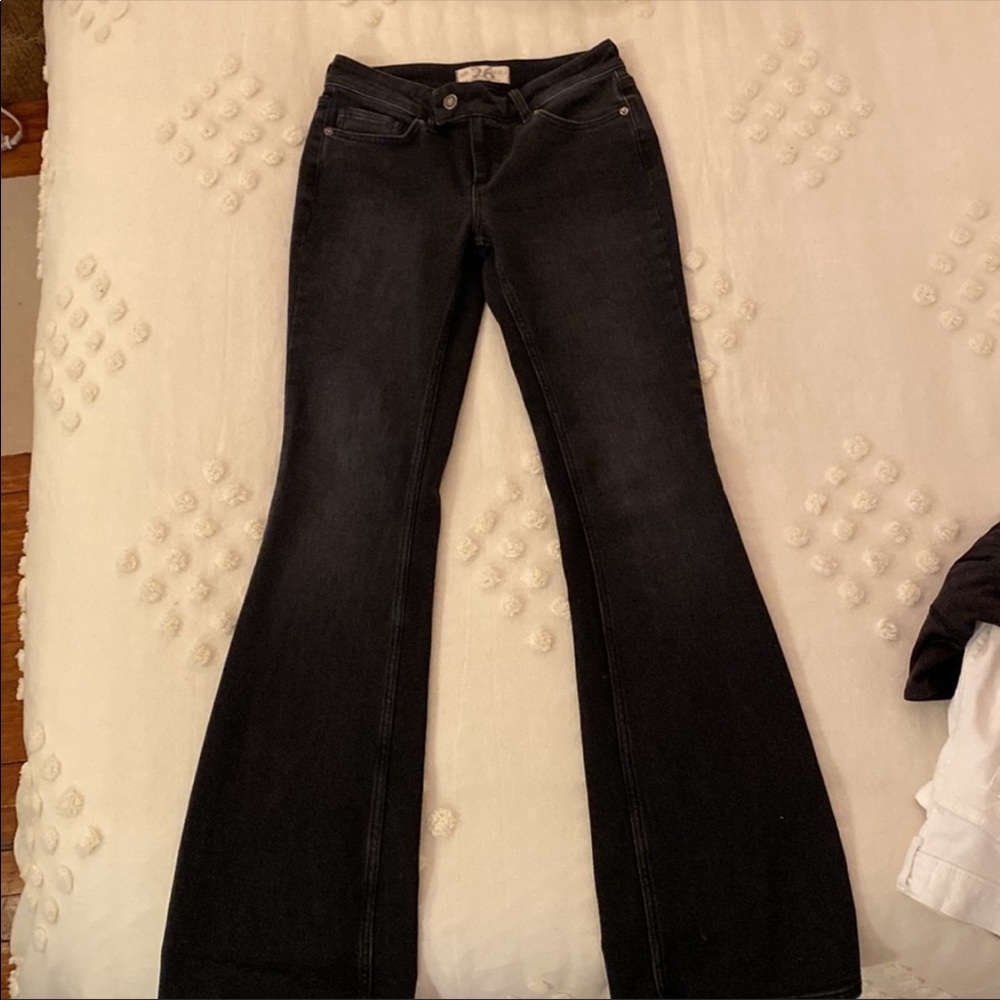 Free People black denim flare jeans